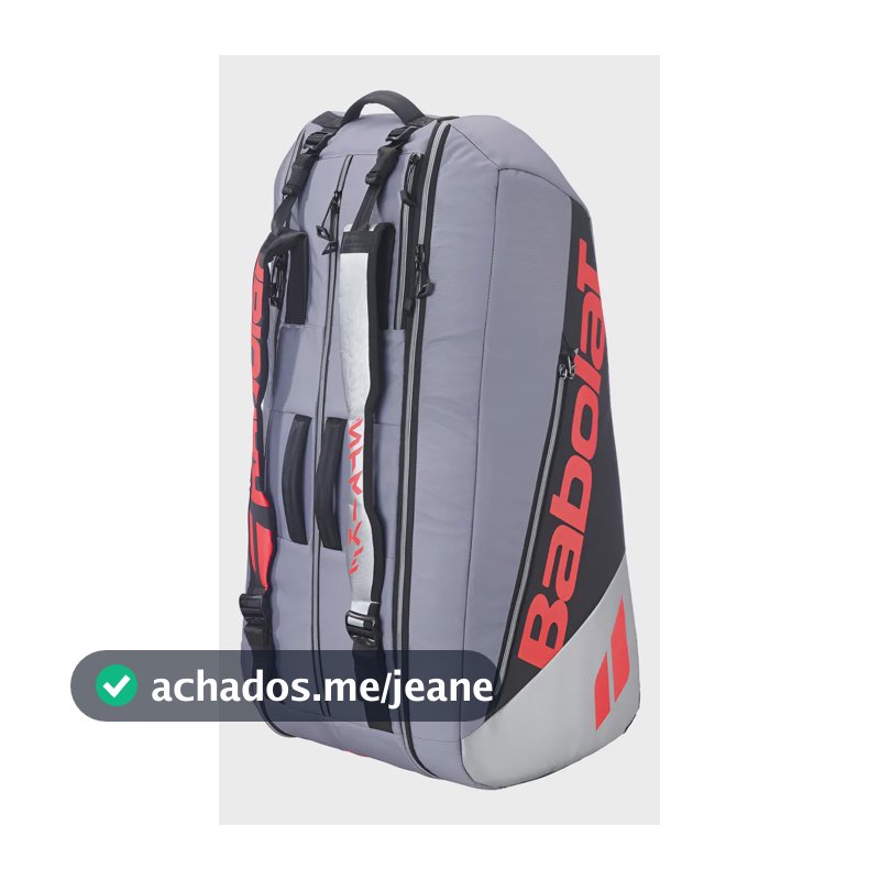 Raqueteira Tênis Babolat RH 9 Pure Strike Cinza com Compartimento para Calçado