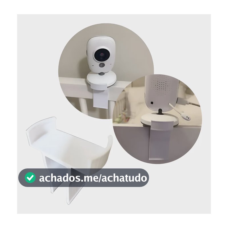 Suporte Babá Eletrônica Compatível Cãmera Vb603 Base 7 Cm Branco
