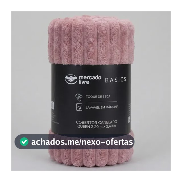 Cobertor de Microfibra Canelado Queen Rosa Toque de Seda Mercado Livre Basics
