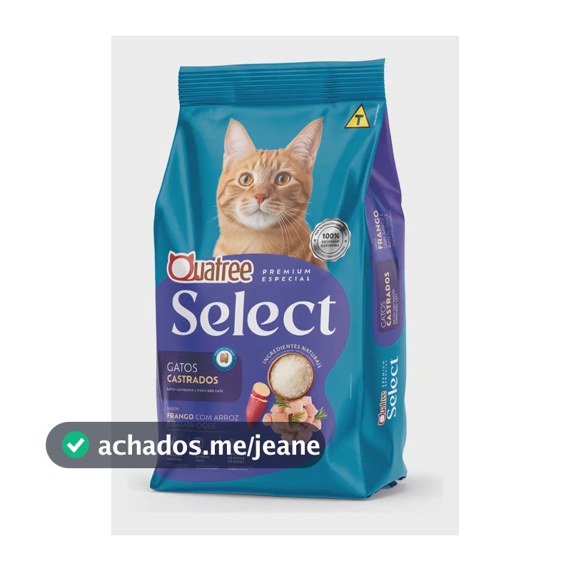 Ração Quatree Select Gatos Castrados Frango E Arroz - 10,1kg