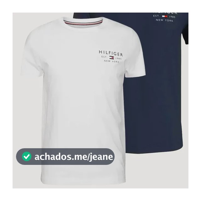 Kit Camisetas Tommy Hilfiger Brand Love Azul Marinho/branca Azul Marinho/branca M/m