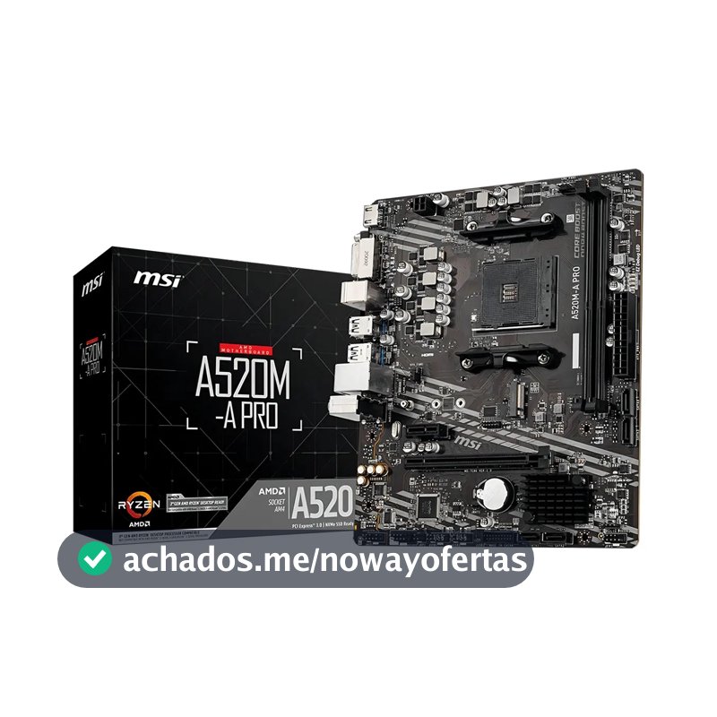 Placa-mãe Msi A520m-a Pro Am4 Matx Ddr4 Hdmi Dvi M.2