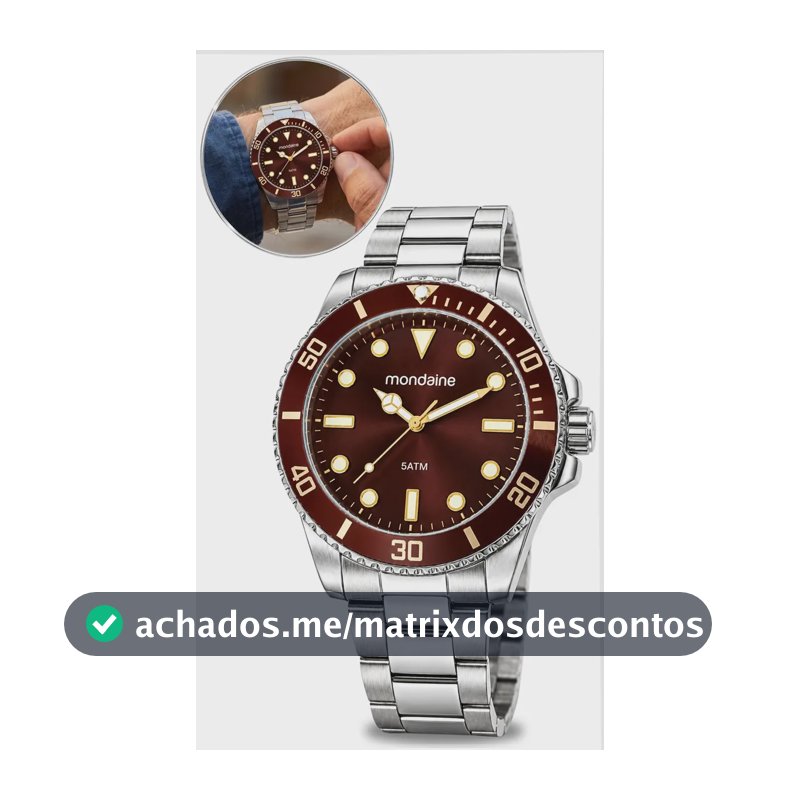 Relógio De Pulso Mondaine 32549g0mvne1 Com Corria De Aço Inoxidável Cor Prateado - Fondo Marrom