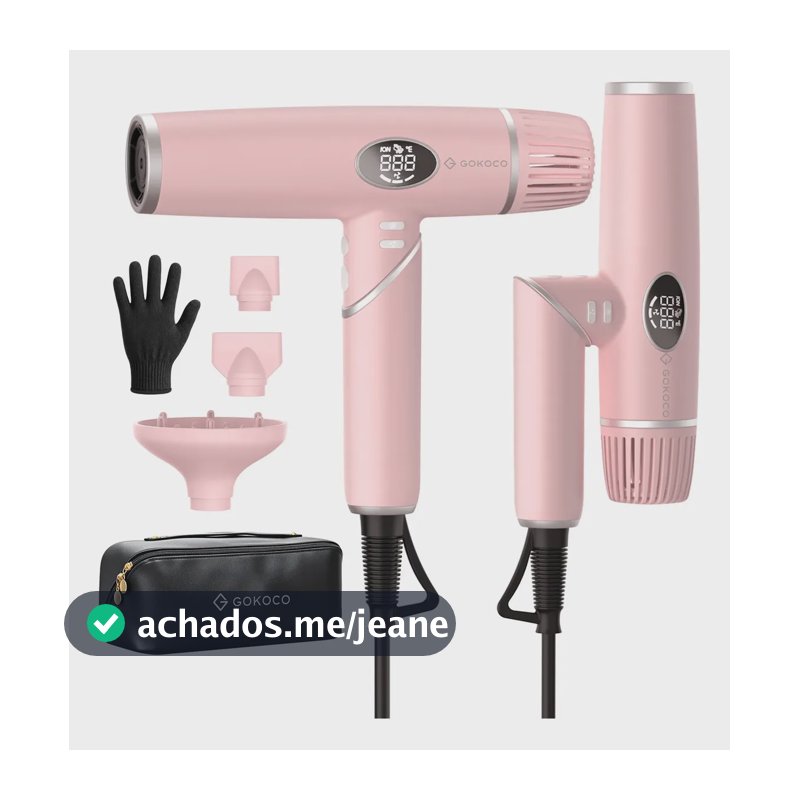 Secador de cabelo Gokoco GD045 rosa