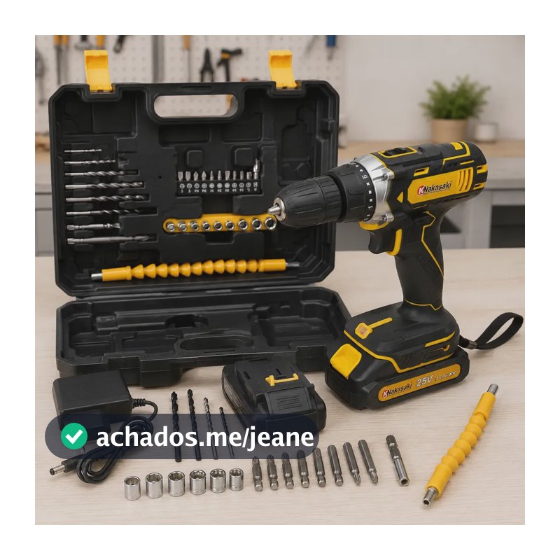 Parafusadeira Furadeira 25v Sem Fio Kit Completo