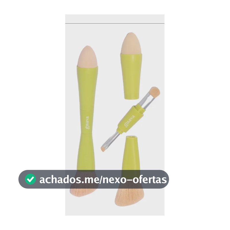 Pincel Multifuncional Portátil 4 Em 1 Essencial Guava Esponjinha Blush Sombra Sobrancelha Delineado