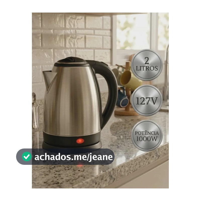 Chaleira Elétrica Inox 2 Litros Jarra Desligamento Automático Aquecimento Rápido Bule Pítia