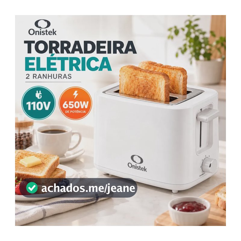 Torradeira Eletrica De Pao 7 Niveis 2 Entradas Tostagem 650w Branco-127v 110v