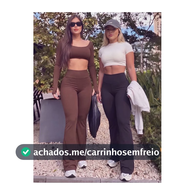 Kit 2 Calça Legging Flare Bailarina Boca D Sino Cintura Alta 1 Preta 1 Marrom M
