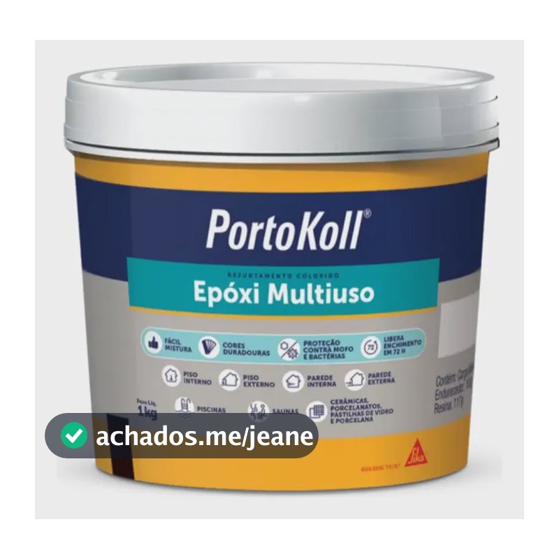 Rejunte Epóxi Piscina Portokoll - Azul Celeste 1kg