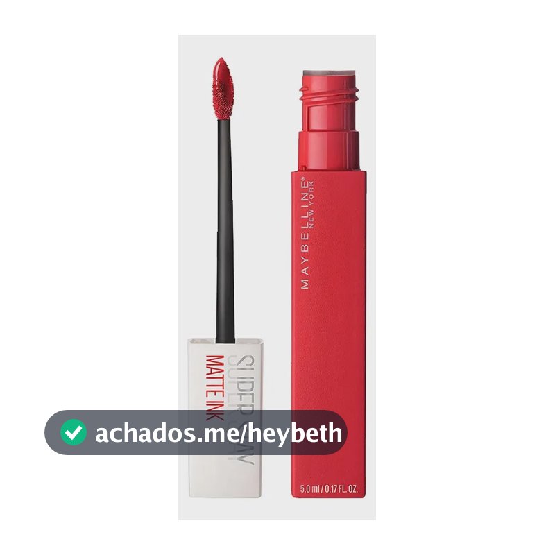 Batom Líquido Matte Longa Duração 16H Não Transfere Cor Intensa Acabamento Matte Confortável Aplicador Preciso Cor Pioneer Vermelho Fosco SuperStay Matte Ink Maybelline NY 5ml