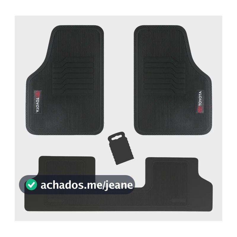 Jogo Tapete De Borracha Bordado Toyota 5 Peças Preto 3 Peças Hilux 2006 A 2015