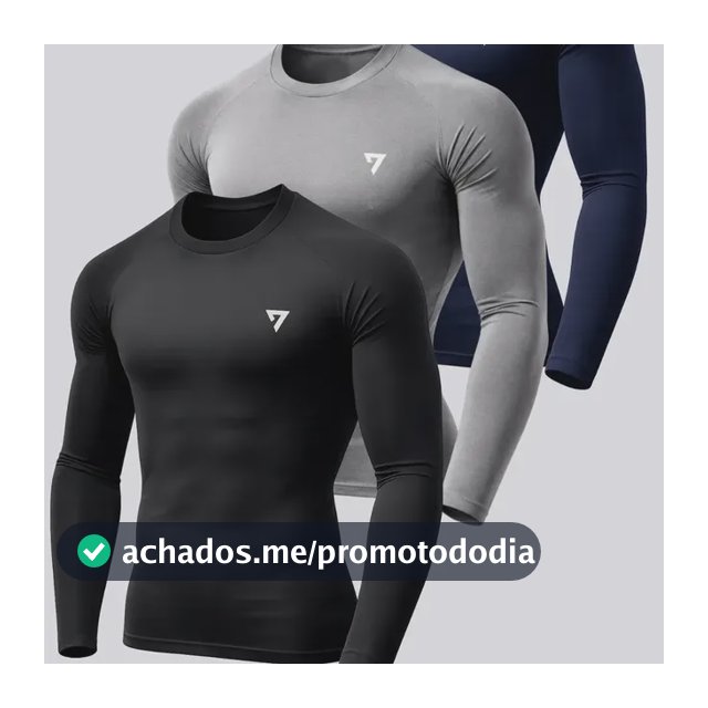 Kit 3 Camisetas Térmicas Masculina Segunda Pele Camisa Uv50-