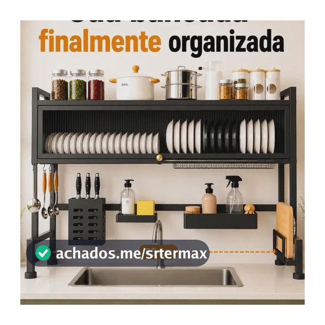 Escorredor De Louças Suspenso Ordenah 85cm Anti Corrosão Preto