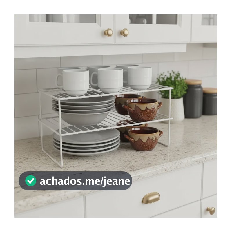 Rack 40 Organizador Objeto Armário Cozinha Prateleira Branco Branco