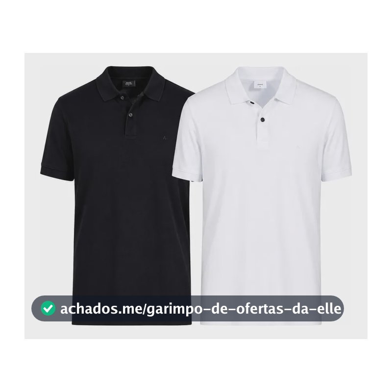 Kit Aramis 2 Polos Pima Preto E Branco Branco-preto P