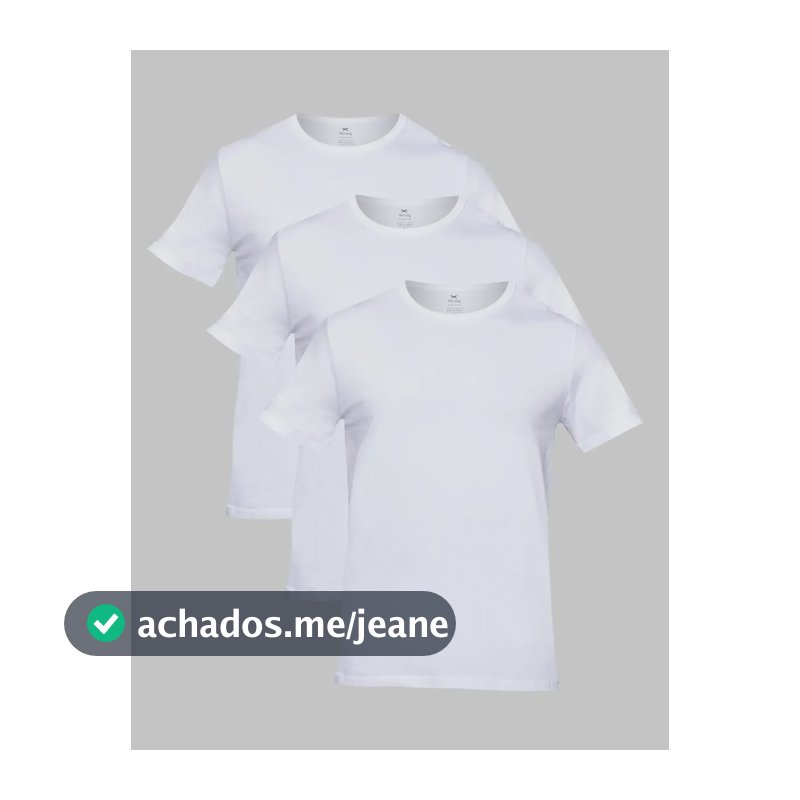 Kit 3 Camisetas Hering Masculino Branco Branco Lobo Xg Liso