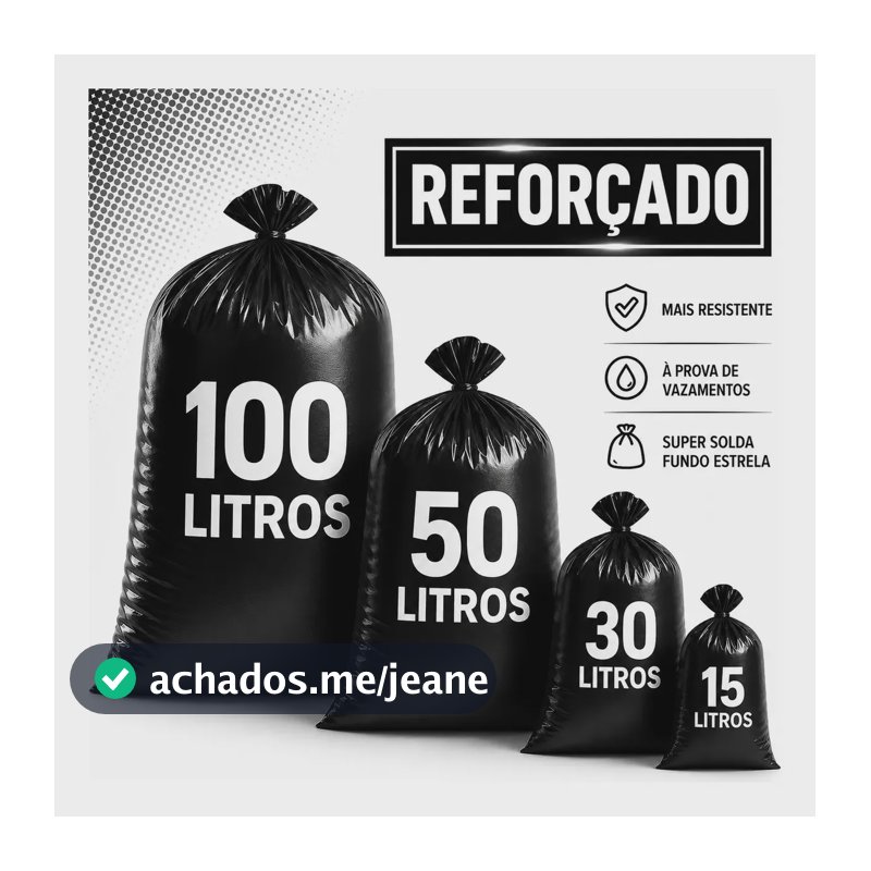 Saco De Lixo Preto Reforçado Resistente Uso Pesado Embalar