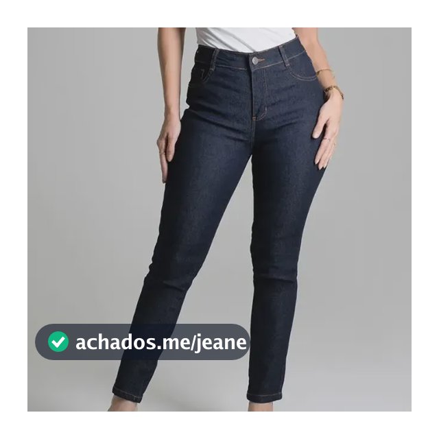 Calça Jeans Feminina Skinny Cintura Alta Índigo Sawary Índigo Liso 46