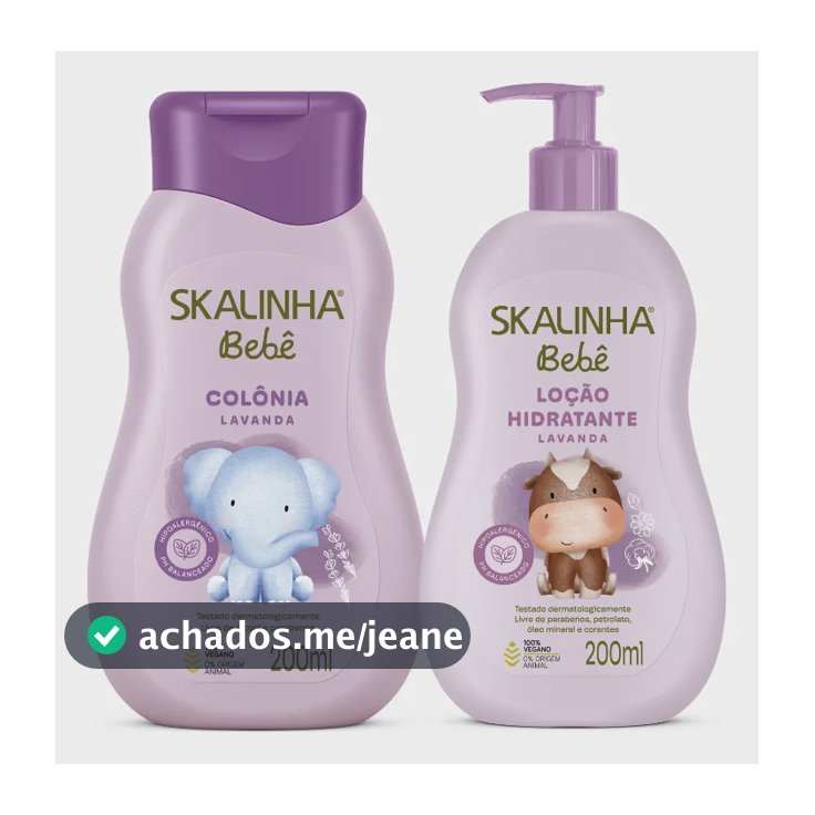 Kit Colônia Loção Hidratante Bebê Lavanda Infantil Skalinha
