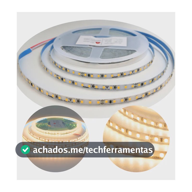 10m Fita Led 120led/m Direta Energia Para Perfil Cor da luz Branco-quente