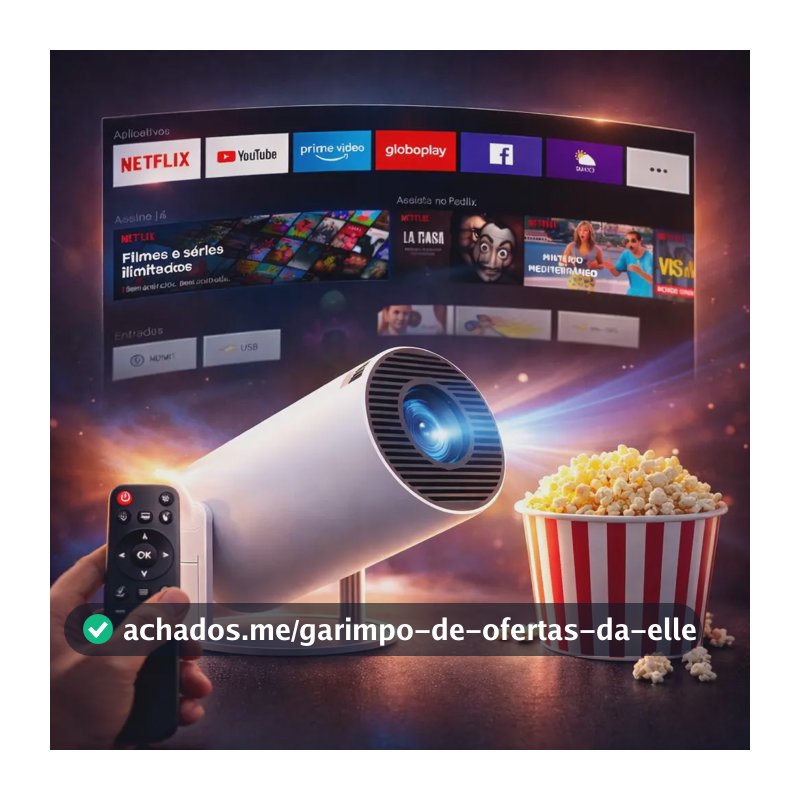 Mini Projeto Hy300 Smart Portátil Full Hd 4k Android 11 Wi-fi Bluetooth Mini Projetor Home Theater Cinema Em Casa TV Imagem Nítida Som Potente Compatível Com Diversos Dispositivos Branco VLX