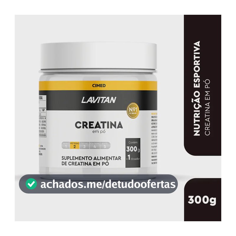 Creatina Pura em Pó Monoidratada Lavitan Cimed 300g