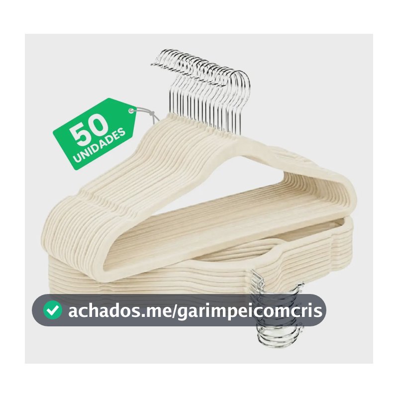 Kit Cabides Veludo De Roupa Antideslizante Slim Adulto 50 Un