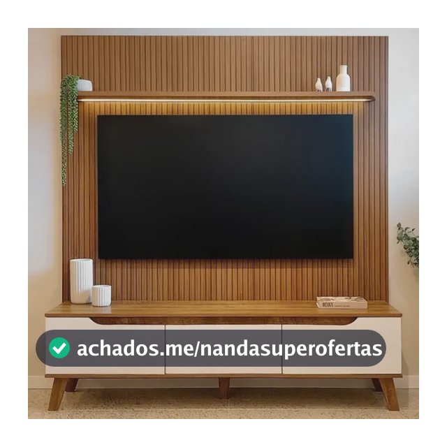 Rack Com Painel Para Tv Até 75 Polegadas Com Led Impressão