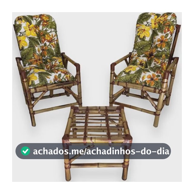 Jogo Para Varanda Ou Jardim 2 Cadeiras Mesa E Almofadas