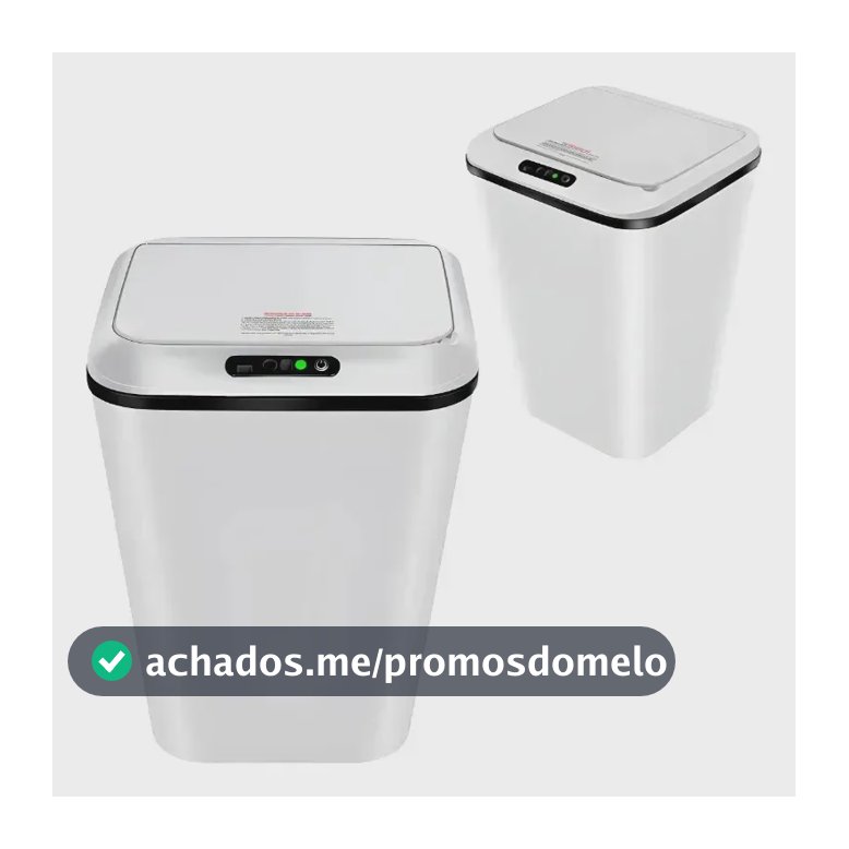 Sensor Infravermelho Automático Lixeira Retangular 16l Usb Branco