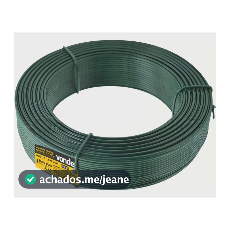 Arame Galvanizado Revestido Com Pvc Verde 1 Kg Bwg 12 Vonder