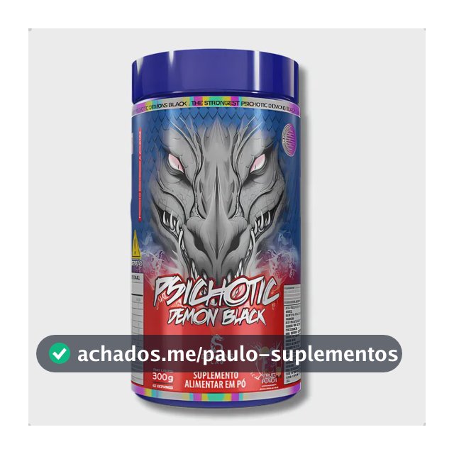 Suplemento em pó Demons Lab Pré treino Psichotic Demon Black sabor Fruit Punch x 300g