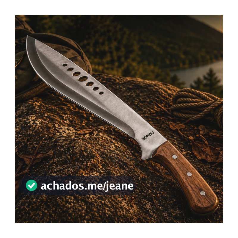 Facão Grande Inox Full Tang Com Bainha Nylon Acampamento Camping Caça Sobrevivência Profissional - Bondu