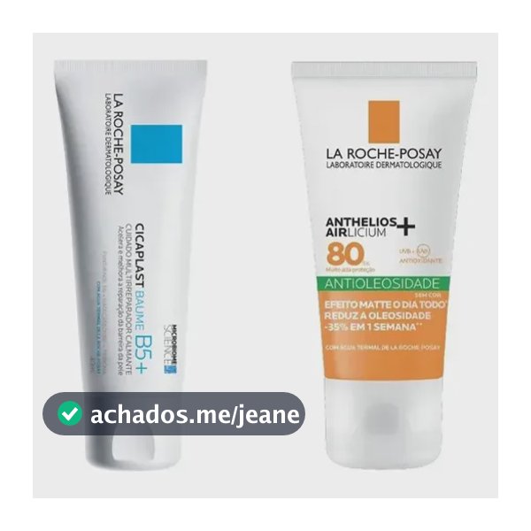 Kit Reparação & Proteção Solar  Cicaplast Baume B5+ 40ml La Roche-posay + Protetor Airlicium Fps80 40g La Roche-posay