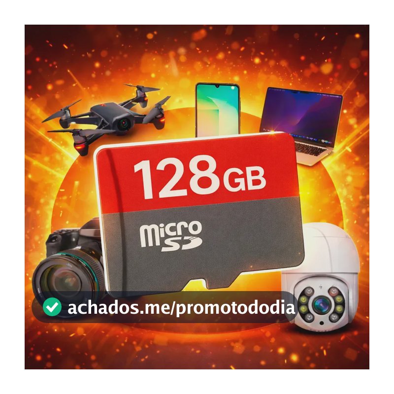 Cartão De Memória 128 Gb Para Câmeras Wi-fi Drones Micro Sd