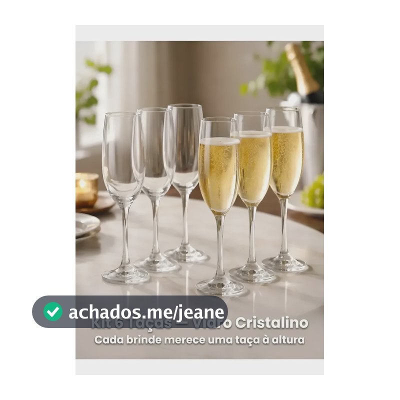 Jogo 6 Taças Champanhe Gastro 190ml Vidro Cristalino Premium Transparente