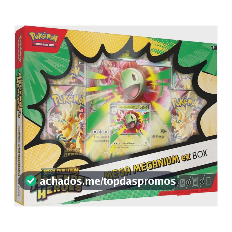 Conjunto De Cartas Mega Evolution Ascended Heroes Mega Meganium ex Box Pokémon