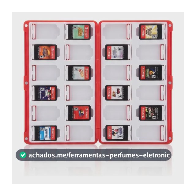 Estojo Porta Cartucho Case Nintendo Switch Fecho Magnético Vermelho