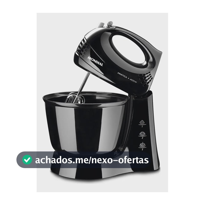 Batedeira Prática Mondial Preto 400W B-44-B