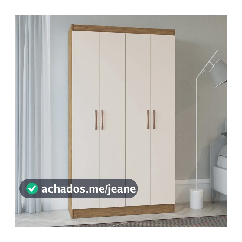 Armário Multiuso 4 Portas Dueto 5000 Móveis Doripel Fi Off White/nogueira
