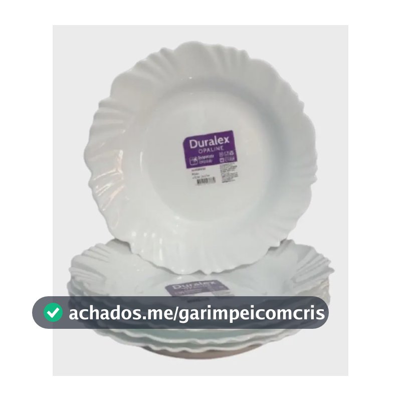 Conjunto de Pratos Fundos Duralex Nadir Pétala Branco para 6 Pessoas