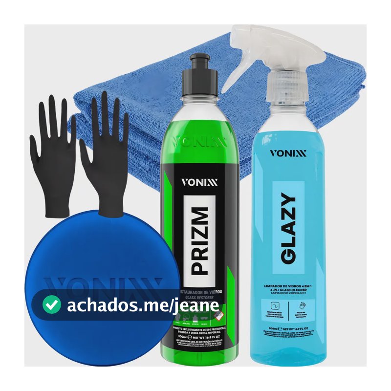 Kit Glazy 500ml Prizm Aplicador Pano Redutor De Risco Vonixx