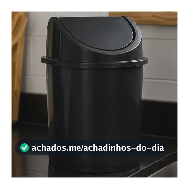 Lixeira Basculante 12 Litros Escritorio Chão Pia Cozinha