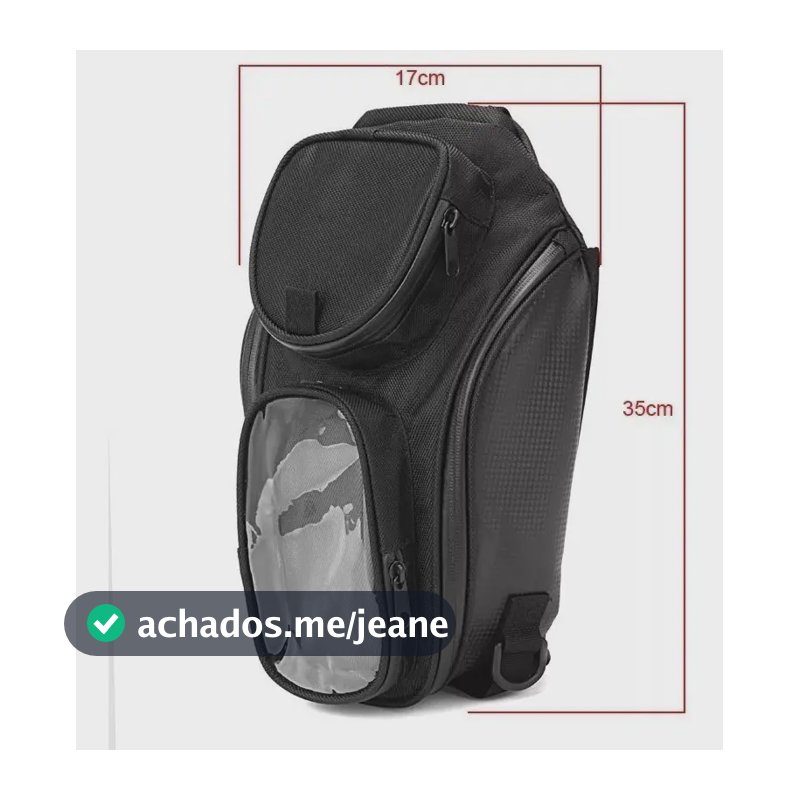 Alforge Bolsa Mala Universal De Tanque Da Moto Com Imã Cor Preto