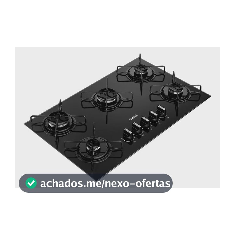 Cooktop Consul a Gás 5 Bocas com Grades Estáveis - CD075BE Preto