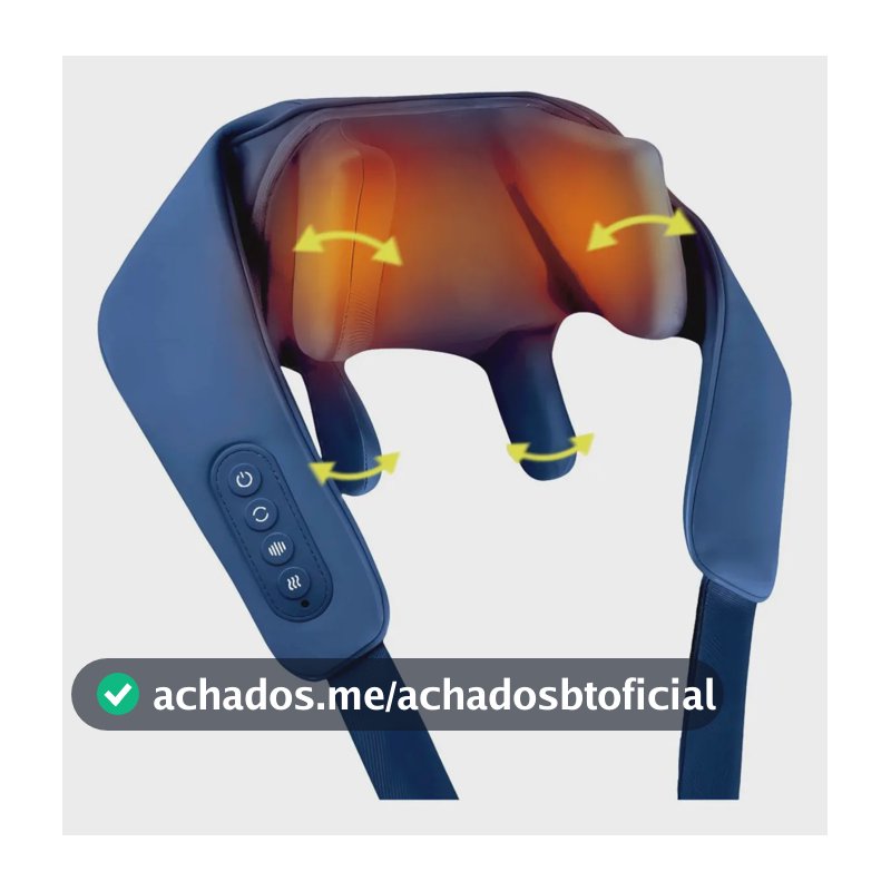 Massageador de Pescoço Elétrico Shiatsu Sem Fio 6d - Relaxmedic Cor Azul-marinho