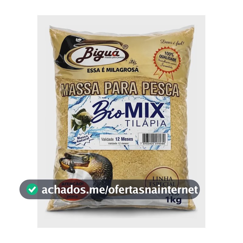 Massa Isca Para Pesca Biguá 500g Vários Sabores Bio Mix