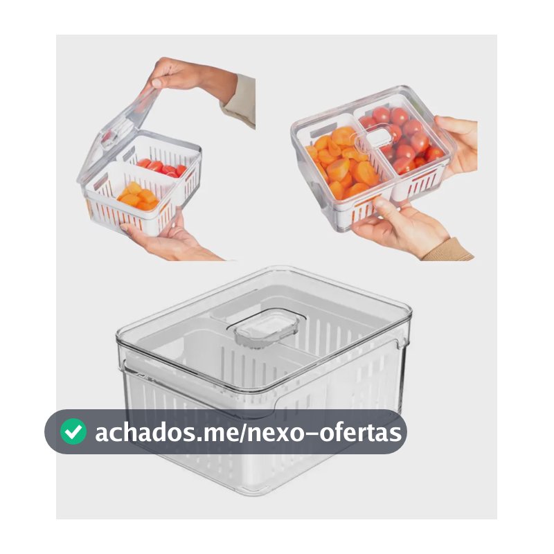 Organizador Clear Fresh 2,2l C/ 2 Cestos Of650nt Cor Transparente