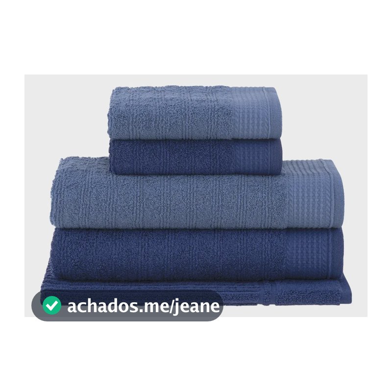 Jogo De Toalhas Buddemeyer Brisa Banho 5 Peças Cor 002 - 1641 Azul /1254 Azul Marinho